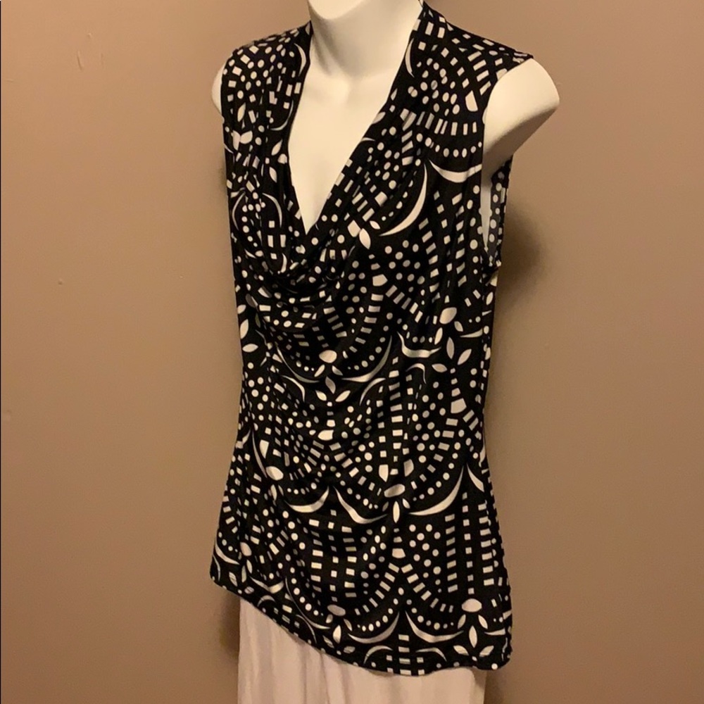 Black and white blouse